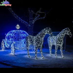 Lampu Natal Motif 3D, Lampu Led Motif Kuda Labu Akrilik, Lampu Dekorasi Luar Ruangan Kota, Lampu Motif Raksasa