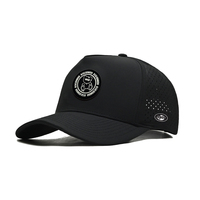 Gorra de Béisbol Clásica de 5 Paneles Personalizada de Alta Calidad, Logotipo Personalizado con Tela de Poliéster Negra Estampada, Gorra de Béisbol Impermeable