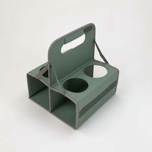 Portavasos Aislado Reutilizable Personalizado OEM, Portavasos de Poliéster Impermeable para 4 Bebidas, Plegable, para Entrega de Alimentos - Product Image 5