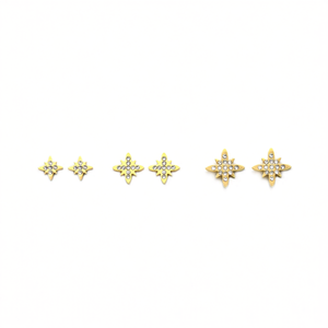 <b>Crystal</b> <b>Earrings</b> 316L Stainless Steel PVD Gold Plating <b>Studs</b> For Women Jewelry - Product Image 2