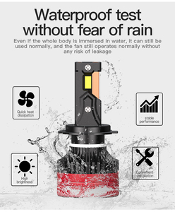 10000LM 초강력 N12 <span class=keywords><strong>12V</strong></span> 100W 6500K IP-68 방수 항공 알루미늄 LED 헤드라이트 전구-H4/H7 범용 변환 키트 - Product Image 6