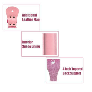 MKAS 定制徽标闪光粉色杠铃肩垫腰托健身腰带健身带手腕带健身套装 - Product Image 4