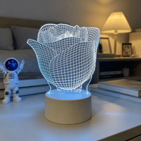 Lampe de nuit en acrylique USB personnalisée pour enfants en 3D LED Lampe de bureau à brancher Design moderne pour la maison Cadeau