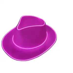 GLG682 Party Suppliers Pink Neon Cowgirl Hat Led Cowboy Party Hats Light for Halloween