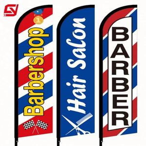 Banderas Personalizadas de Poliéster 100% con Impresión Digital, Banderas de Plumas para Barbería, Venta al Por Mayor de Fábrica - Product Image 1