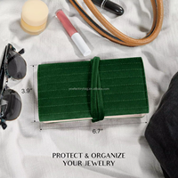 Pliable Portable Voyage Doux Velours Bijoux Organisateur Pochette Rouleau Sac Léger Étanche Durable Bijoux Rouleau Sac Pour Les Femmes