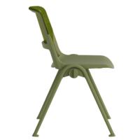 Silla de Oficina Ergonómica Apilable con Respaldo de Malla Plástica y Soporte Lumbar, Color Verde, para Computadora, Oficina, Escuela y Conferencias