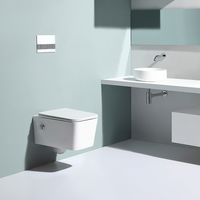 Toilette carrée de qualité moderne, toilette avec bidet intégré, bol et bidet intégré