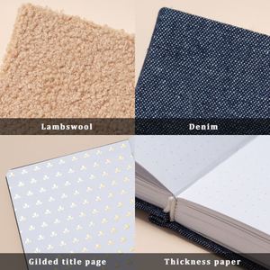 Luxury Denim Hardcover Plush <b>Notebook</b> Thickened <b>A5</b> <b>Notebooks</b> for Students Dotted Journal Office <b>Notebook</b> Cahiers 200 Pages - Product Image 4