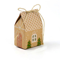 Sac cadeau en papier kraft personnalisé avec logo de Noël, poignée pliable, pour les fournitures de boutiques de cadeaux de Noël