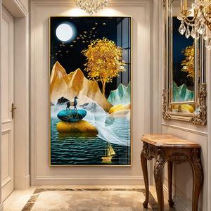 Decoración de Pared LED Personalizada al por Mayor, Impresión HD, Pintura Abstracta de Ciervos en Escena Nocturna, Pintura de Porcelana de Cristal para Sala de Estar - Product Image 1