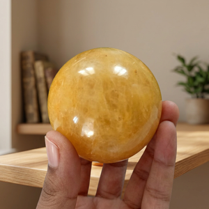 Sphère de cristal de calcite jaune naturelle, boule de pierre précieuse polie à la main pour la guérison, la méditation, la décoration de la maison et du bureau, cadeau - Product Image 4