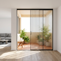Portes de maison en fer aluminium verre écran de douche sécurité double pli coulissant en aluminium poignées intérieures charnières maison principale glissante
