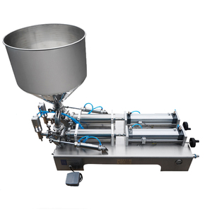 Máquina de llenado de pasta de cacahuete, achiot y miel de doble cabezal con mezclador o calentador - Product Image 1