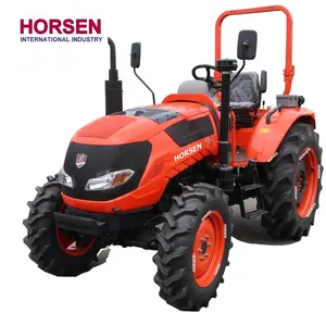 中国Horsen 50hp 55hp发动机拖拉机554 4wd traktor 4x4中型农场4wd拖拉机，带前装载机和slasher mowerfor farm