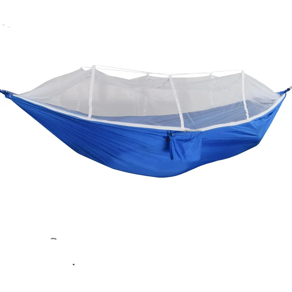 Hot Selling Two Person Nylon Portable Outdoor Folding Double Hanging Ultralight Royal Hammock With Mosquito Net For Travel