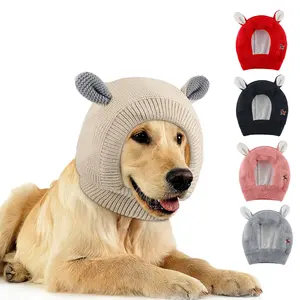 Cappelli lavorati a maglia per cani invernali protezione antirumore paraorecchie per animali domestici fascia per la testa da Snood per cani