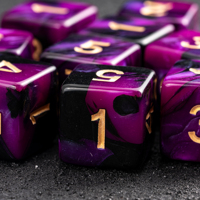 FACCUB Haute Qualité Sur Mesure Mini 16mm D6 Six Faces Angle Droit Nacré Violet et Noir Tourbillonnant Numérique Enseignement Dés