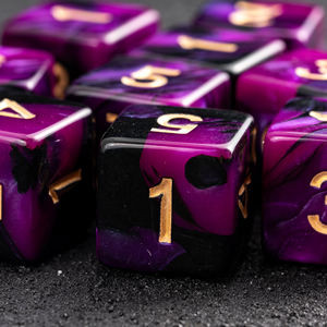 FACCUB высокое качество выполненный на заказ мини 16 мм D6 шестигранный прямоугольный перламутровый фиолетовый и черный вращающиеся цифровые Обучающие кости - Product Image 2