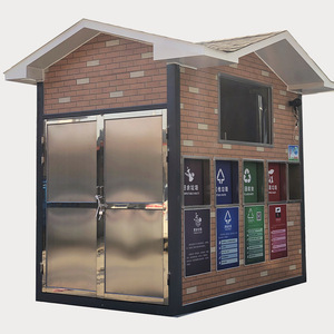 Outdoor Dust <b>Bin</b> <b>Metal</b> Rectangular Sorting Waste Management Recycling Station Classic Style - Product Image 1