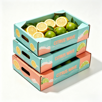 Ecologische voedselveilige fruit- en groentekartonnen op maat bedrukte stapelbare productenkratten voor de transport van levensmiddelen en landbouwproducten