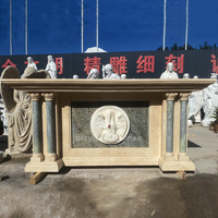 Table et chaire d'autel d'église en marbre religieux catholique sculpté à la main moderne