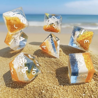 Ensemble de dés polyédriques gravés de luxe Waves D4-D20, 7 dés pour Dungeons and Dragons avec coins arrondis