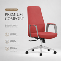 Chaise de bureau en cuir confortable de haute qualité, réglable en hauteur, chaise ergonomique rouge, dossier haut, chaise de bureau pour ordinateur, chaise de patron