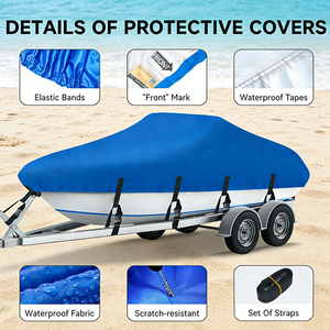 Housse de bateau en tissu Oxford 600D de qualité supérieure, protection contre toutes les intempéries, housse de bateau <span class=keywords><strong>marine</strong></span> - Product Image 5