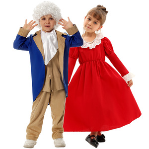 Costume de la Fête de l'Indépendance américaine pour enfants, déguisement de Oncle Sam, tenue de performance unisexe en fibre de polyester, été 2024 - Product Image 4