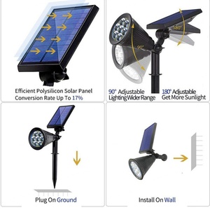 Lampes solaires décoratives d'extérieur à LED 7 couleurs, lampes de jardin solaires - Product Image 6