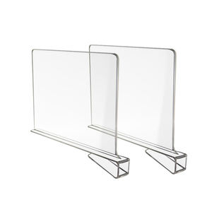 Étagère en acrylique 2 pièces avec séparateur <span class=keywords><strong>de</strong></span> porte-brochures, armoire <span class=keywords><strong>de</strong></span> rangement, organisation, entrepôt, diviseur en plastique pour placard - Product Image 6