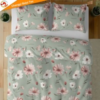 Ensemble de housses de couette à fleurs Ensemble de literie en polyester doux Jardin Style Vintage Motif de fleurs Housse de couette avec fermeture à glissière