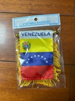 Nouveau drapeau mini de voiture suspendu au rétroviseur, 4x6 pouces, du Venezuela, pour la décoration de la vitre arrière, vente en gros