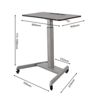 QB2 gris Mobile hauteur réglable bureau ergonomique pneumatique bureau ressort à gaz colonne unique assis Table debout avec roues
