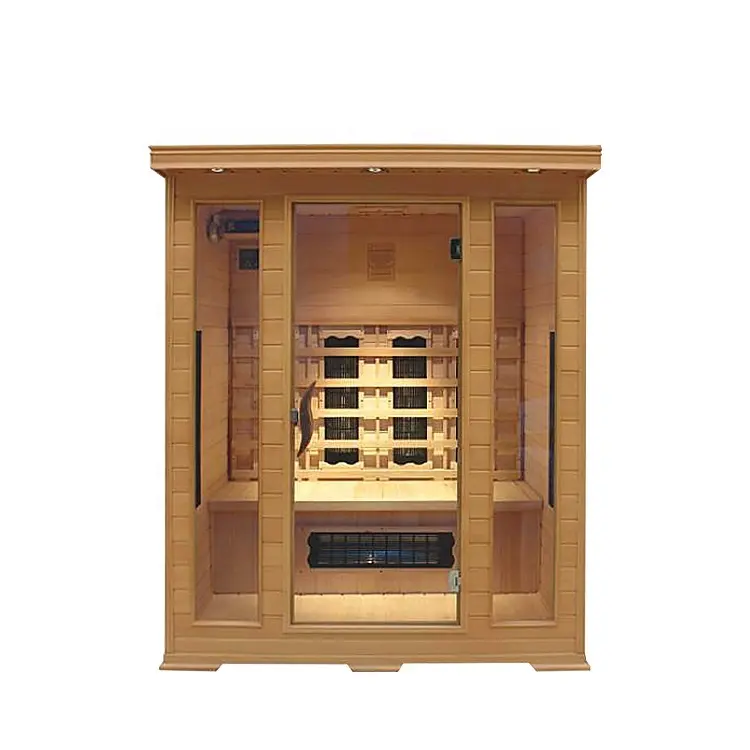 Far Infrared Sauna 3 Person Factory Price Red Ceder Dry Sauna Wood Far Infrared Sauna 3 Person Suna Room Sauna