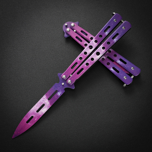 Easy Grip <strong>Butterfly</strong> Practice <strong>Knife</strong> OEM Manufacturer Wholesale Portable Unedged Folding Stainless Steel <strong>Trainer</strong> <strong>Knives</strong> - Product Image 6
