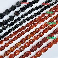 8mm10mm 12mm Rouge Noir Concave-Convexe Bouton Demi Lune Forme Calcédoine Agate pour Design Bijoux Flamboyant Approx: 380mm/str