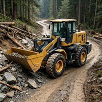 42KW 41kw 40kw 43kw 3-Tonnen 42kW Radlader 56PS Kompaktlader mit Holzgreifer für Holzlager & Steinbrucharbeiten