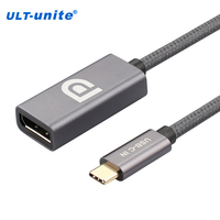 Adaptateur ULT-unite USB 3.1 Type-C vers Mini DP 4K 60Hz avec connecteurs plaqués or et blindage combiné pour connecter un MacBook à un écran