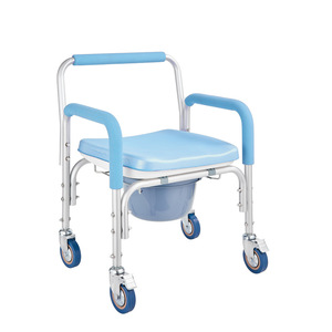 Aluminum Alloy Commode <b>Chair</b> With Wheels Portable Toilet For Home Use Foldable And Flushable - Product Image 2