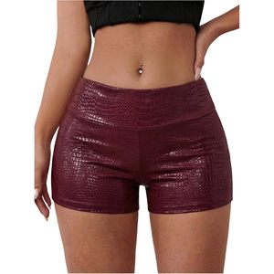 Jupe-short taille haute 100 % polyester pour femme FOXA – Tenue d'été mini rave respirante en satin - Product Image 1