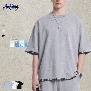 เสื้อยืดโอเวอร์ไซส์ผู้ชายผ้า Sorona เย็นสบาย ระบายอากาศดี ให้ความรู้สึกเย็นสบายเหมือนน้ำแข็ง แขนสั้น ป้องกันการเป็นขุย ทรงหลวม สวมใส่สบาย เหมาะสำหรับฤดูร้อน - Product Image 1