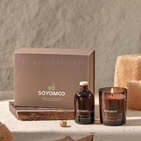 Coffret Cadeau Premium AIKUN : Ensemble de Parfums d'Ambiance avec Bougie en Cire de Soja et Diffuseur à Bâtonnets pour Hôtels et Décoration de Bienvenue