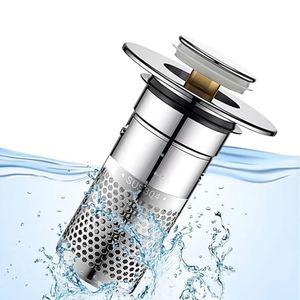 Bonde de vidange 3-en-1 en acier inoxydable pour évier de cuisine, baignoire et lavabo, avec filtre attrape-cheveux jetable pour drain de douche - Product Image 1