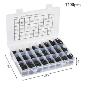 ส่วนประกอบโอริงซีลสีดำ24ขนาด Sets1200pcs ยางไนไตรล์ทนอุณหภูมิสูงกันน้ำและกันน้ำมัน - Product Image 4