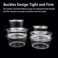 Bol à salade jetable transparent en PET à prix d'usine, conteneur alimentaire à clapet avec couvercle articulé pour plats à emporter