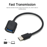 Adaptateur USB C Type C vers USB 2.0 USB A mâle vers femelle de haute qualité, gaine en PVC, vente en gros, adaptateur de câble OTG pour imprimante et clé USB