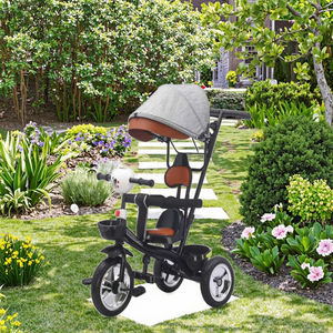 Offre Spéciale Tricycle pour enfants à trois roues 4 en 1 avec pare-soleil et poignée de poussée en métal et plastique confortable pour les tout-petits - Product Image 6