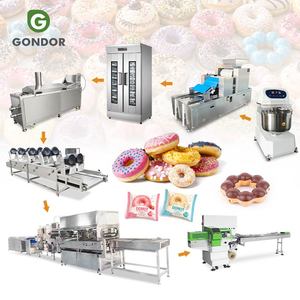 Machine de boulangerie entièrement automatique pour la fabrication de beignets souples et de beignets au sésame, avec fonction de glaçage et de découpe, pour la production en ligne de beignets en forme de fleur de levure et de beignets français. - Product Image 1